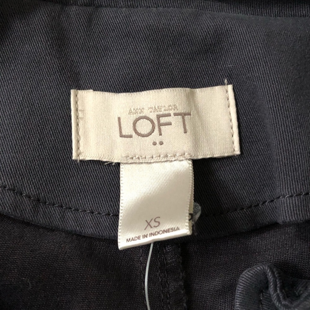 Ann Taylor LOFT Military-Style Peplum Dusty Navy Blue Blazer Jacket - NWT! - Picture 4 of 11